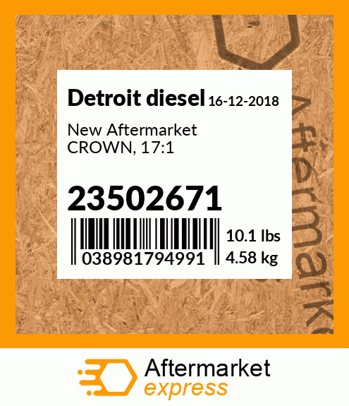 New Aftermarket CROWN, 17:1 23502671