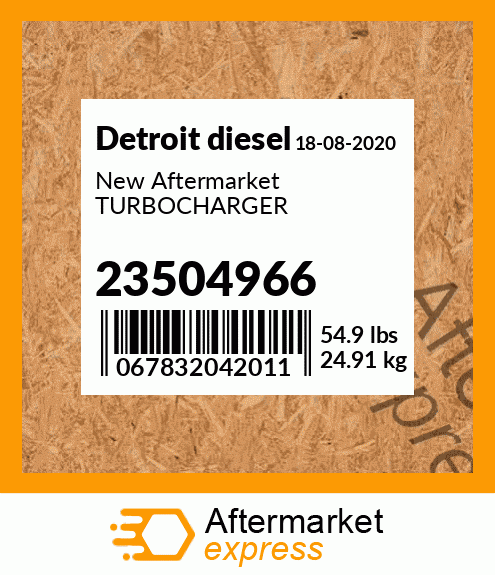 New Aftermarket TURBOCHARGER 23504966
