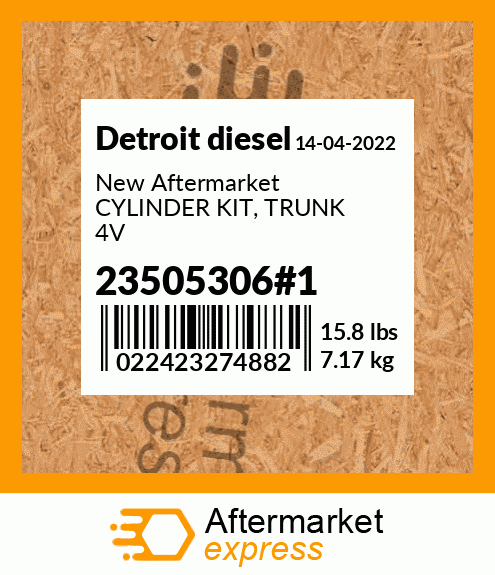 New Aftermarket CYLINDER KIT, TRUNK 4V 23505306#1