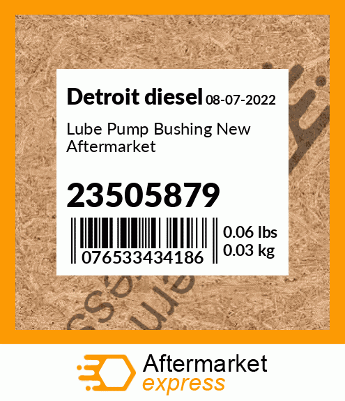 Lube Pump Bushing New Aftermarket 23505879