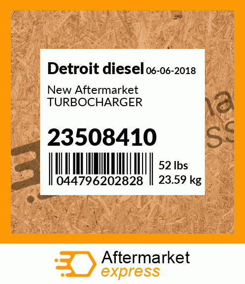 New Aftermarket TURBOCHARGER 23508410
