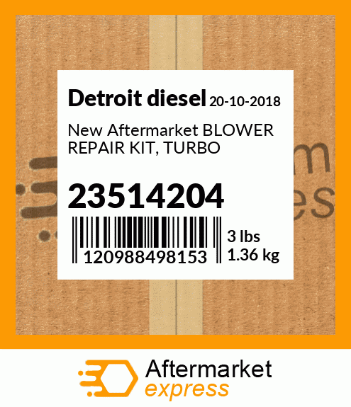 New Aftermarket BLOWER REPAIR KIT, TURBO 23514204