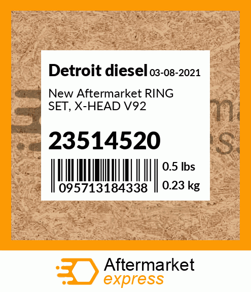 New Aftermarket RING SET, X-HEAD V92 23514520