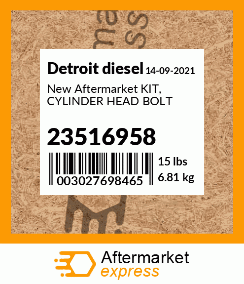 New Aftermarket KIT, CYLINDER HEAD BOLT 23516958