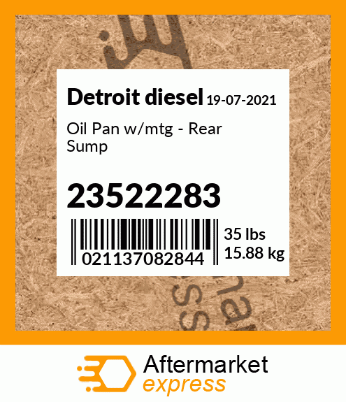 Oil Pan w/mtg - Rear Sump 23522283