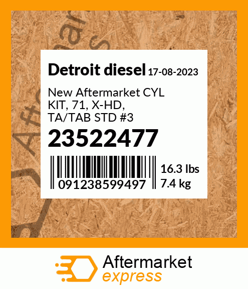 New Aftermarket CYL KIT, 71, X-HD, TA/TAB STD #3 23522477