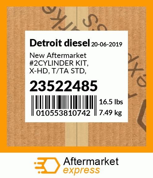 New Aftermarket #2CYLINDER KIT, X-HD, T/TA STD, 23522485
