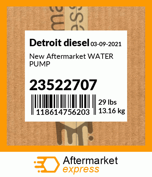 New Aftermarket WATER PUMP 23522707