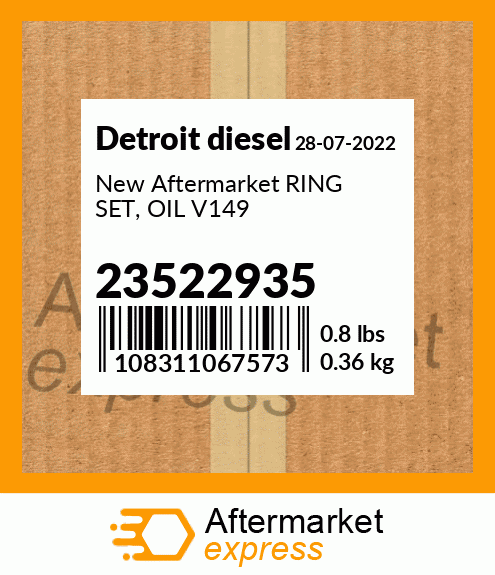 New Aftermarket RING SET, OIL V149 23522935