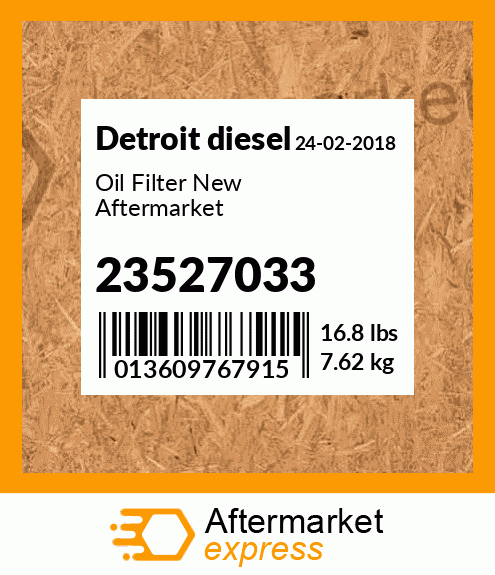 Oil Filter New Aftermarket 23527033