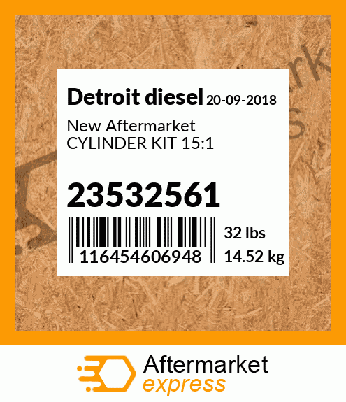 New Aftermarket CYLINDER KIT 15:1 23532561