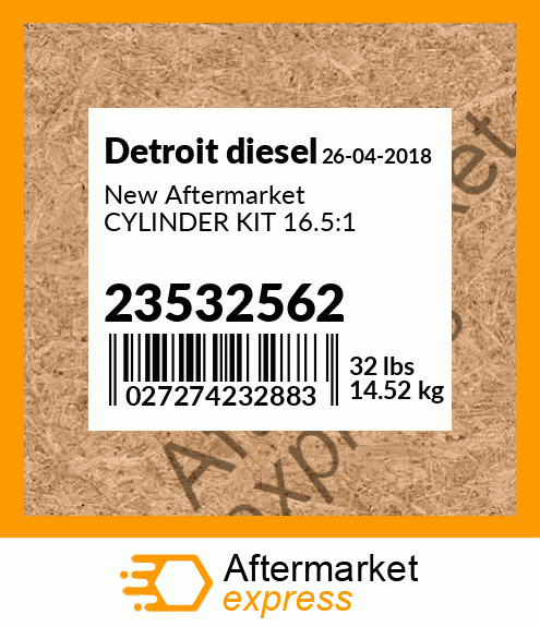 New Aftermarket CYLINDER KIT 16.5:1 23532562