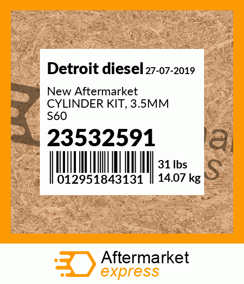 New Aftermarket CYLINDER KIT, 3.5MM S60 23532591
