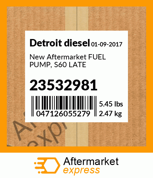 New Aftermarket FUEL PUMP, S60 LATE 23532981