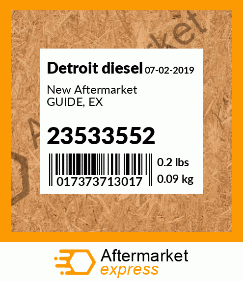 New Aftermarket GUIDE, EX 23533552