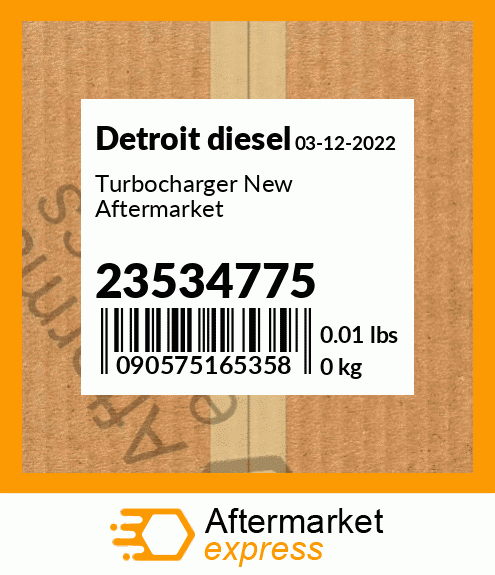 Turbocharger New Aftermarket 23534775