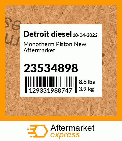 Monotherm Piston New Aftermarket 23534898
