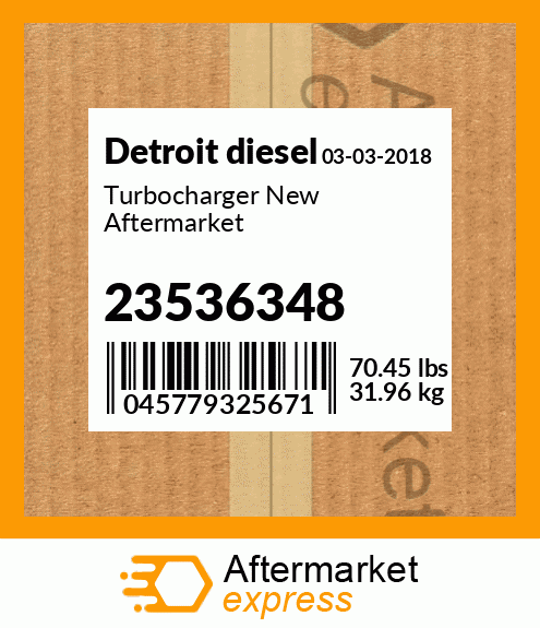 Turbocharger New Aftermarket 23536348