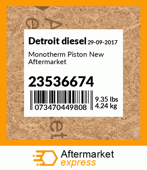 Monotherm Piston New Aftermarket 23536674
