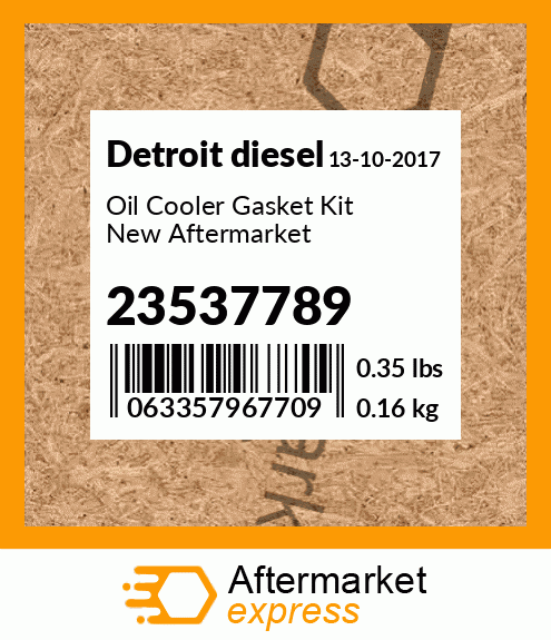 Oil Cooler Gasket Kit New Aftermarket 23537789
