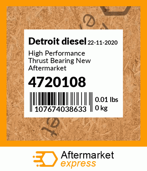 High Performance Thrust Bearing New Aftermarket 4720108