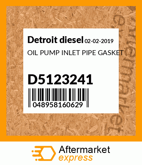 OIL PUMP INLET PIPE GASKET D5123241