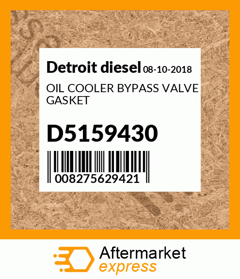 OIL COOLER BYPASS VALVE GASKET D5159430