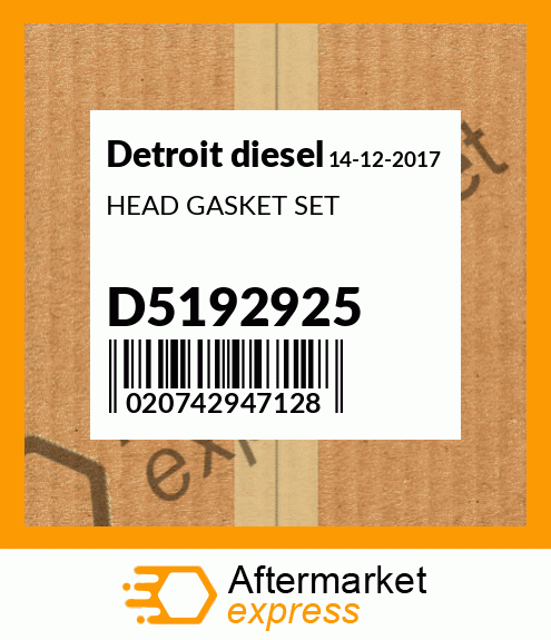 HEAD GASKET SET D5192925