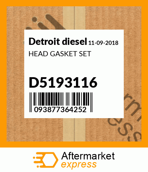 HEAD GASKET SET D5193116