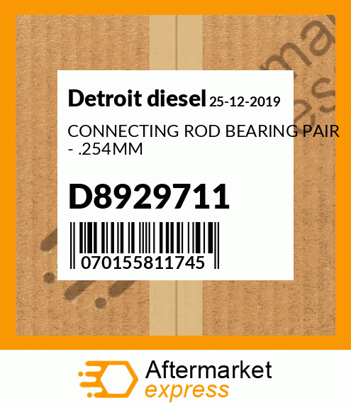 CONNECTING ROD BEARING PAIR - .254MM D8929711