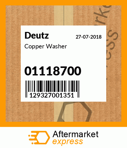 Copper Washer 01118700