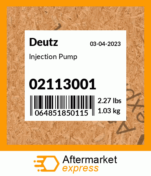Injection Pump 02113001
