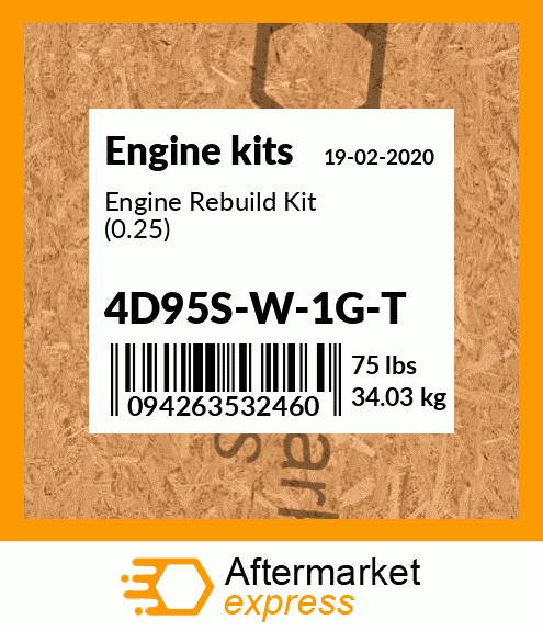 Engine Rebuild Kit (0.25) 4D95S-W-1G-T