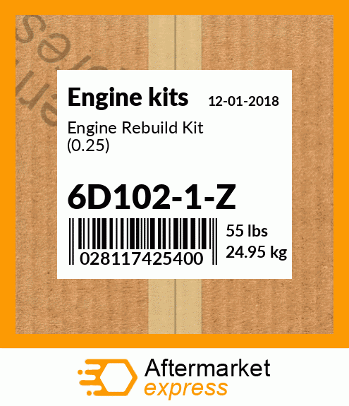 Engine Rebuild Kit (0.25) 6D102-1-Z