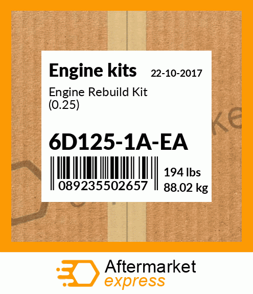 Engine Rebuild Kit (0.25) 6D125-1A-EA