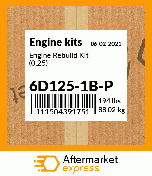 Engine Rebuild Kit (0.25) 6D125-1B-P