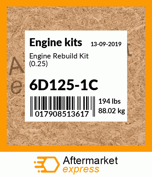 Engine Rebuild Kit (0.25) 6D125-1C
