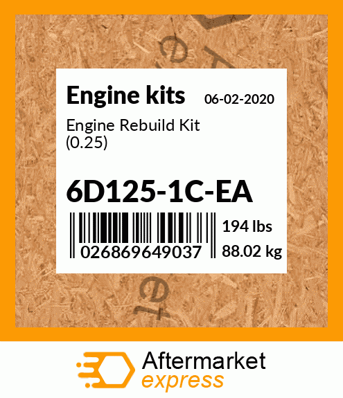 Engine Rebuild Kit (0.25) 6D125-1C-EA