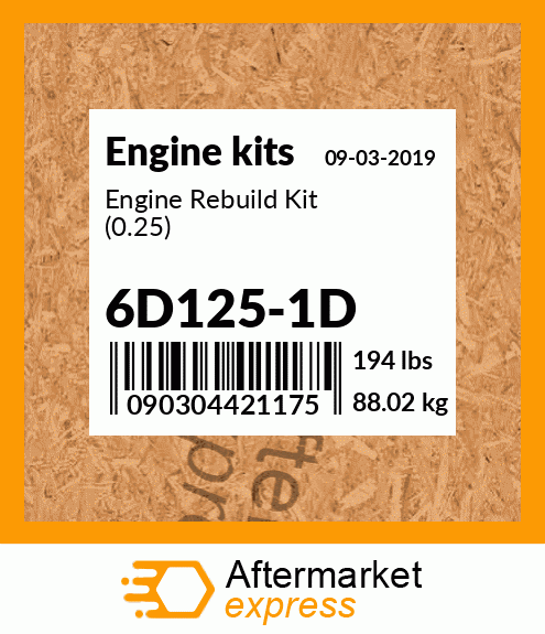 Engine Rebuild Kit (0.25) 6D125-1D