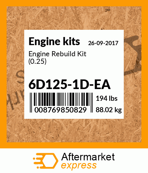 Engine Rebuild Kit (0.25) 6D125-1D-EA