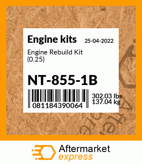 Engine Rebuild Kit (0.25) NT-855-1B