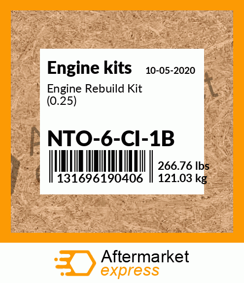Engine Rebuild Kit (0.25) NTO-6-CI-1B