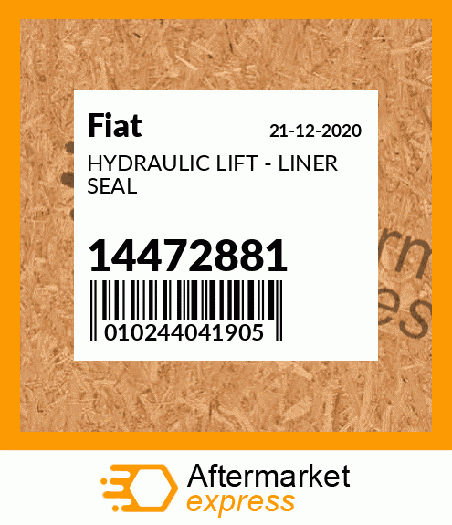 HYDRAULIC LIFT - LINER SEAL 14472881