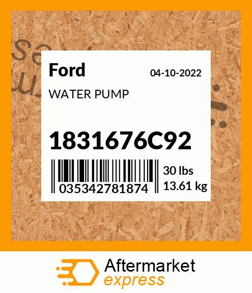 WATER PUMP 1831676C92