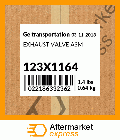 EXHAUST VALVE ASM 123X1164