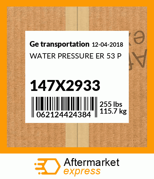 WATER PRESSURE ER 53 P 147X2933