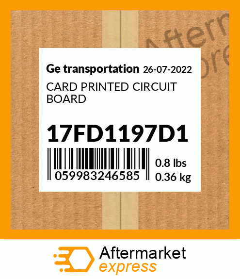 CARD PRINTED CIRCUIT BOARD 17FD1197D1