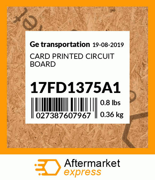 CARD PRINTED CIRCUIT BOARD 17FD1375A1