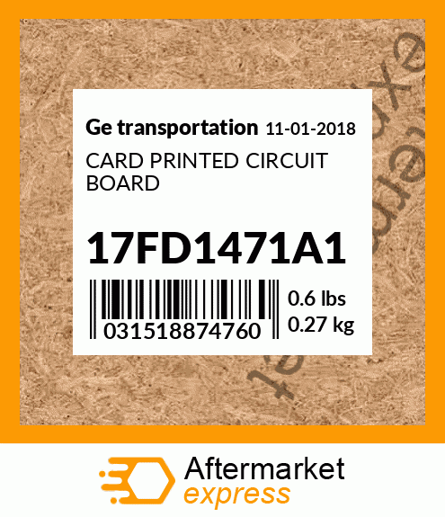 CARD PRINTED CIRCUIT BOARD 17FD1471A1