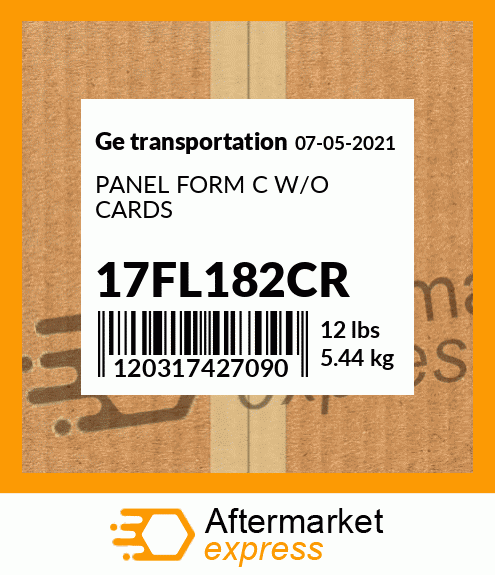 PANEL FORM C W/O CARDS 17FL182CR